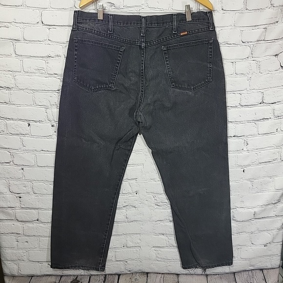 Vintage Rustler Western Jeans Mens 38X29 Black 100% Cotton - Picture 7 of 13
